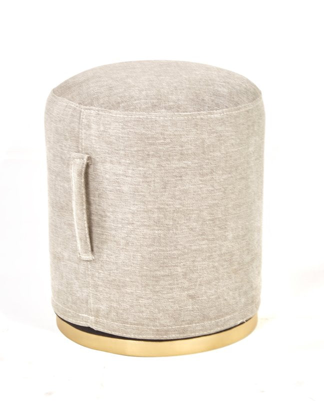 Brass Plating Upholstered Pouf: Available at City Home PDX