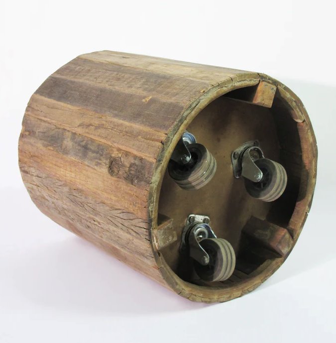 Reclamation Rolling Stool: Wheels View