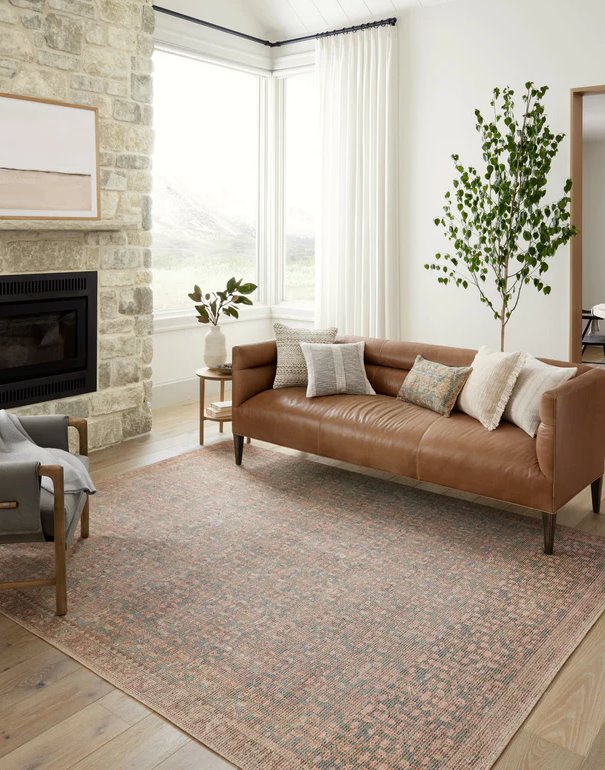 Angela Rose x Loloi Aubrey Rug in Blue/Terracotta: Style View