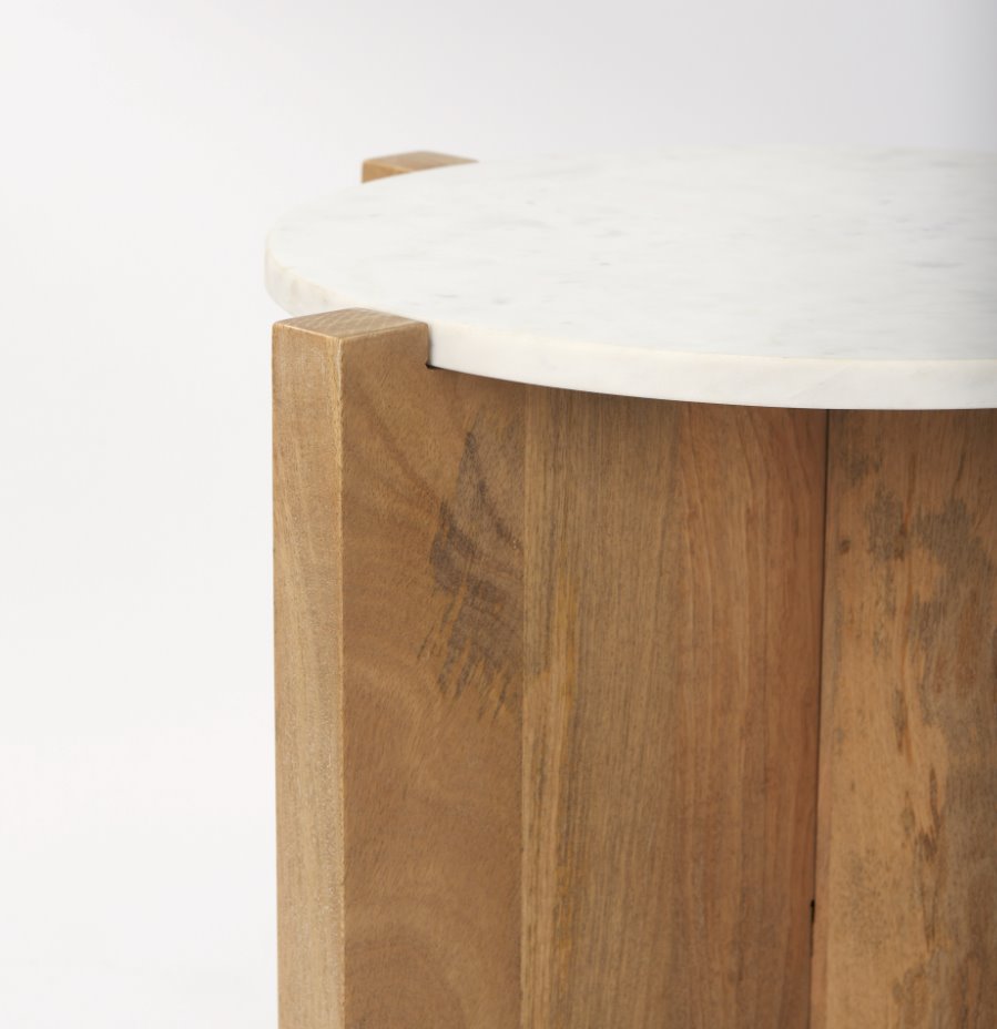 Bianca Side Table: Up-Close Marble View