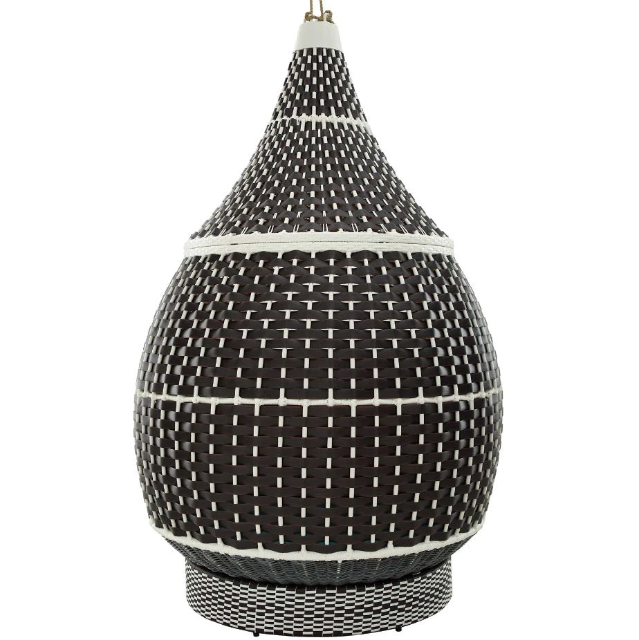 Palace Outdoor Patio Wicker Rattan Hanging Pod: Pod Teardrop Shape View