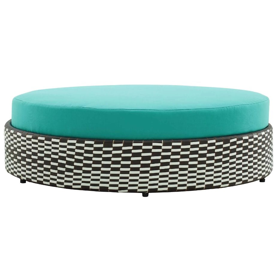 Palace Outdoor Patio Wicker Rattan Hanging Pod: Base as an Ottoman View