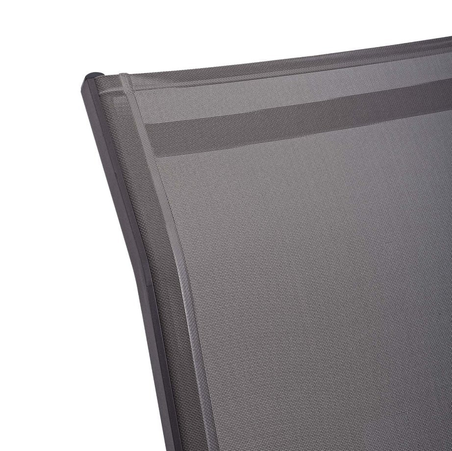 Traveler Rocking Outdoor Patio Mesh Sling Lounge Chair: Up-Close Seat Corner View