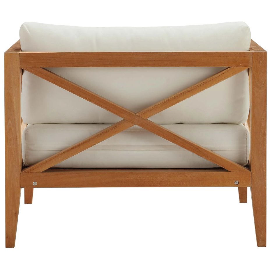 Northlake Outdoor Patio Premium Grade A Teak Wood Armchair: Back View