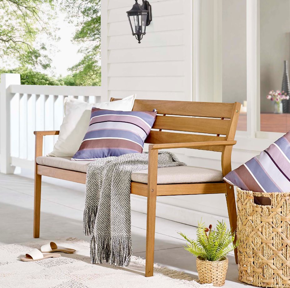 Viewscape Outdoor Patio Ash Wood Loveseat: Product Style View