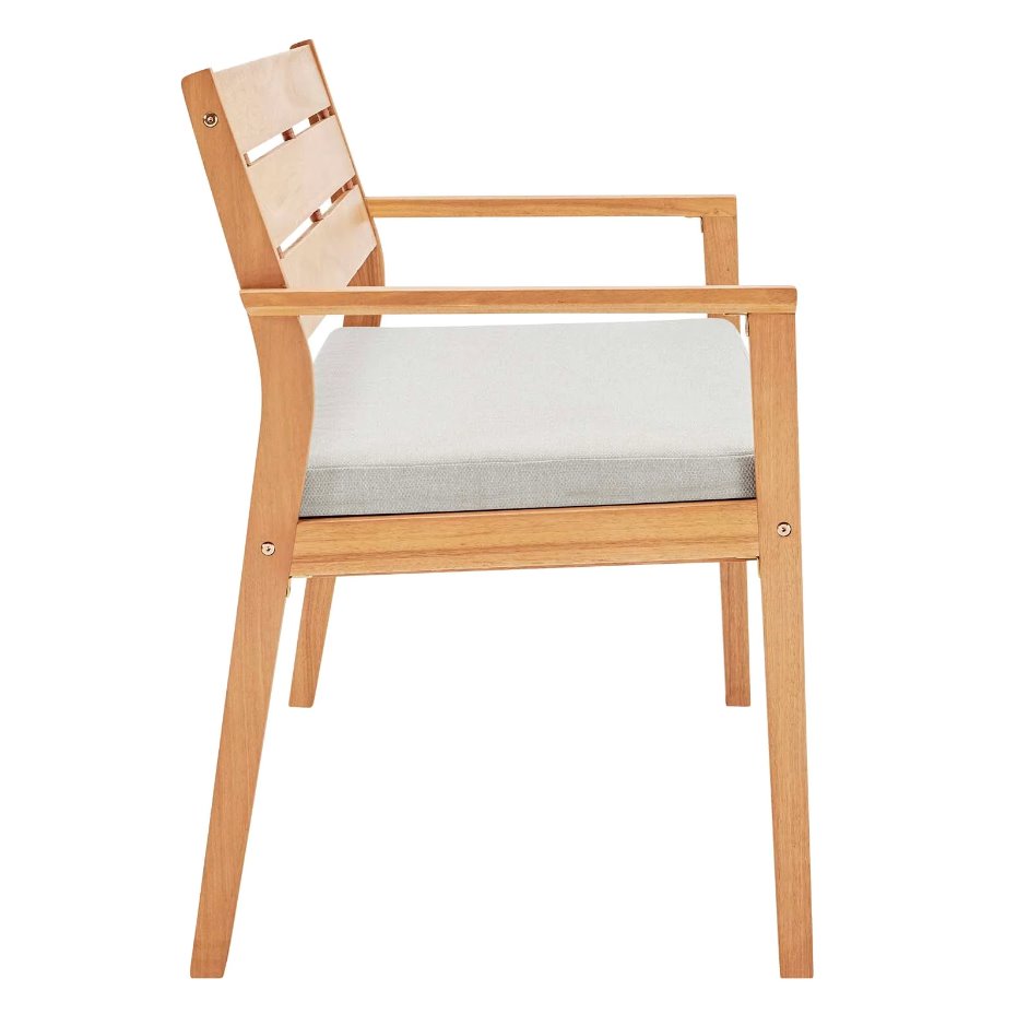 Viewscape Outdoor Patio Ash Wood Loveseat: Product Side View