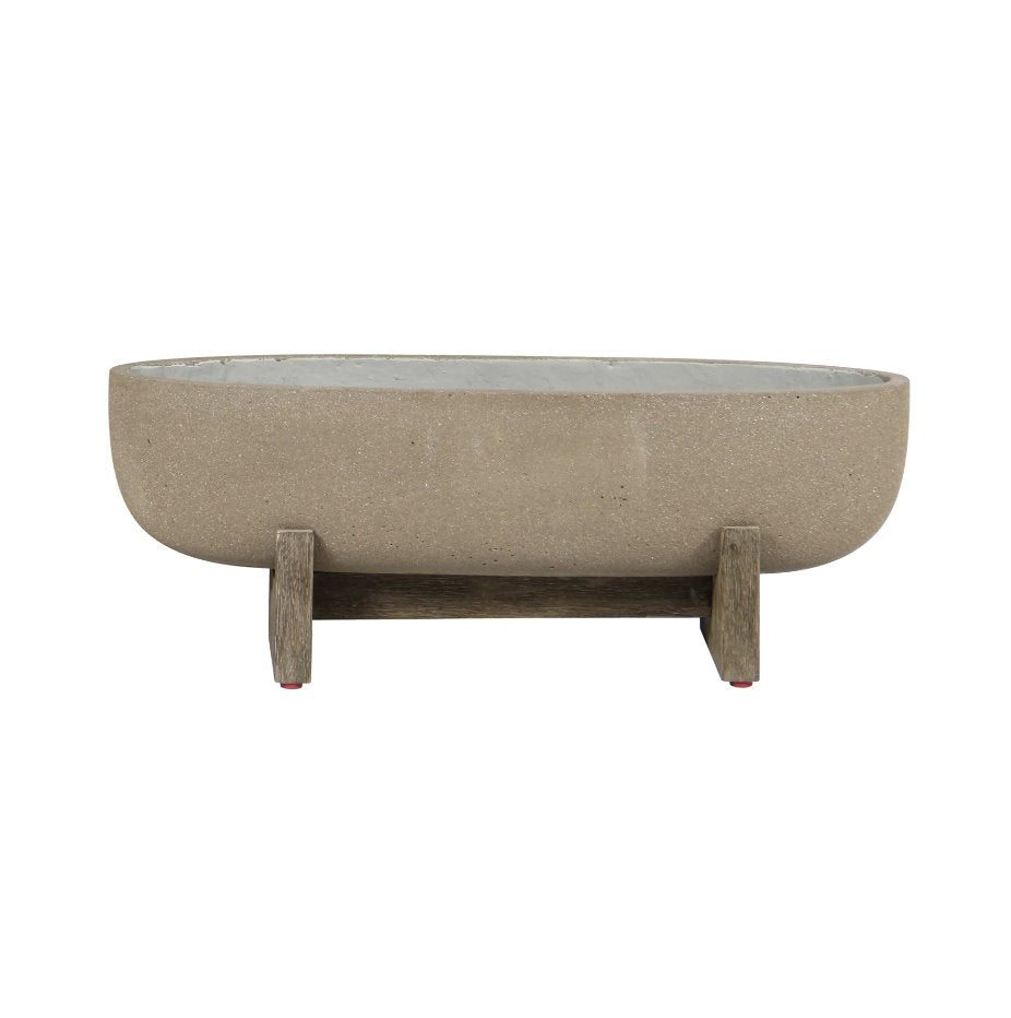 Patio Oval Standing Pot: In Brown Stone-Available at City Home PDX