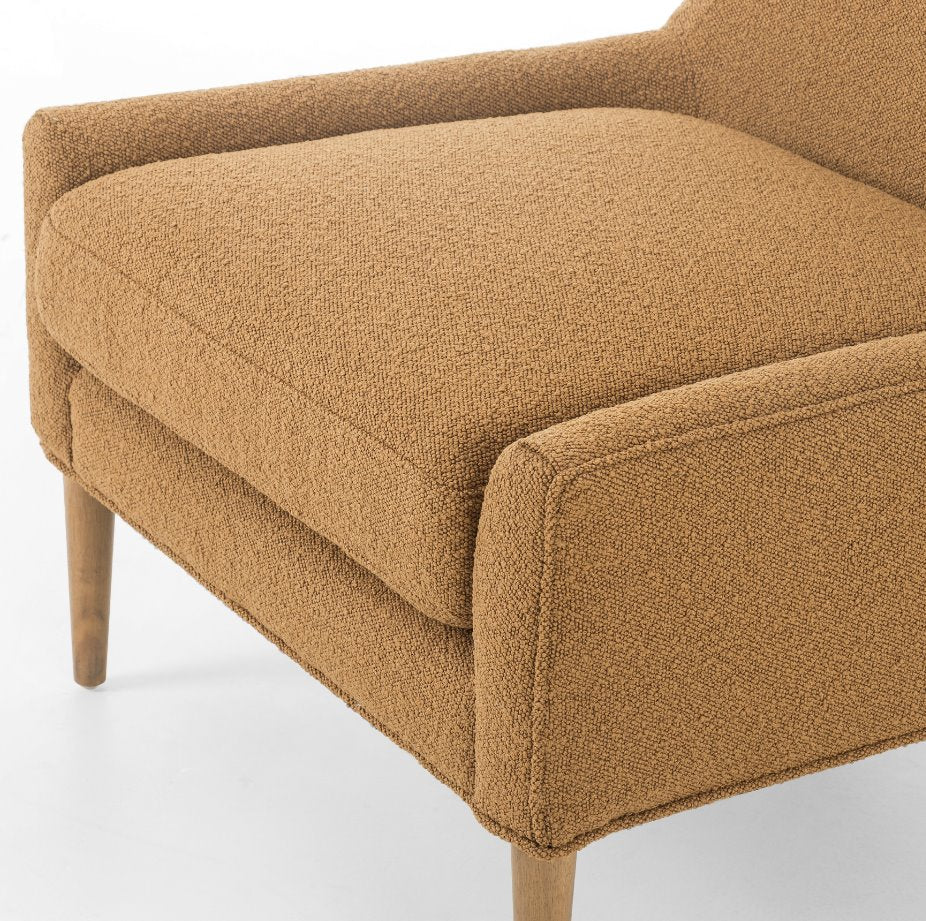 Marlow Wing Chair in Copenhagen Amber seat detail