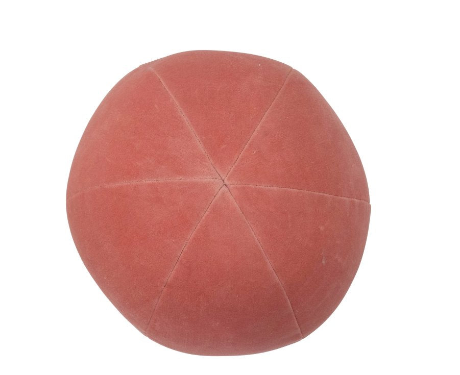 Cotton Velvet Orb Pillow: The orb pillow is a great way to play with shapes in your home! Adding a cool modern touch with the soft velvet texture and the delightful shade of salmon pink.