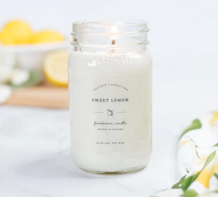 Made from natural wax, soy and cotton, these candles are a clean-burning, long-lasting treat. Their neutral color, mason jar containers and galvanized metal lids make them a natural accent in modern farmhouse rooms.