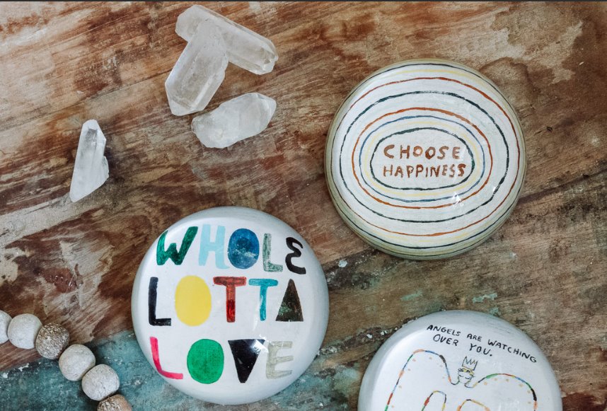 Happiness Paperweight: This paperweight features a white background with colorful circles surrounding the phrase "Choose Happiness". The perfect " feel good" gift.