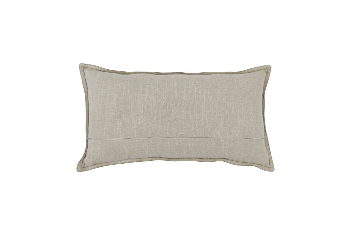 Soco Taupe Leather Pillow - back view
