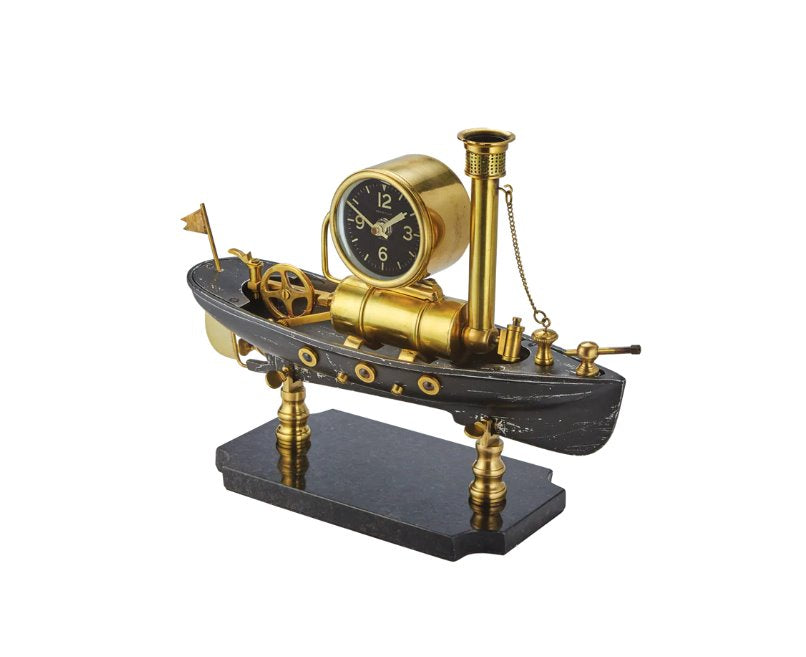 Steamboat Table Clock: Side View