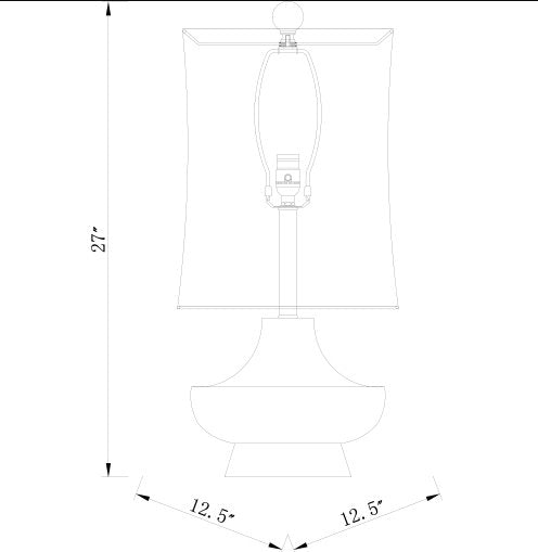 Turquoise Table Lamp: Measurement View