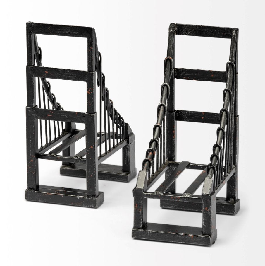 Suspension Bridge Bookends: Apart View