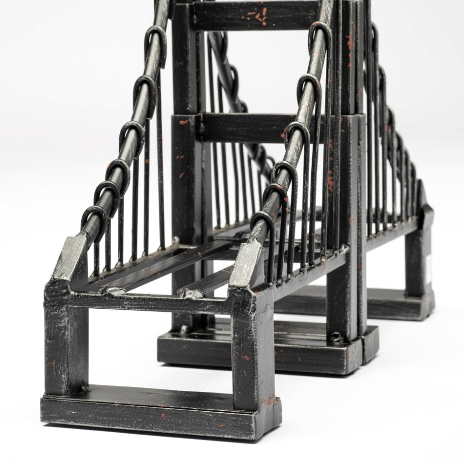 Suspension Bridge Bookends: Up-Close View