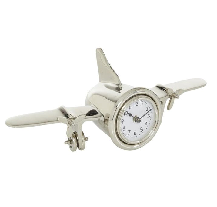 Airplane Silver Metal Clock: Available at City Home PDX