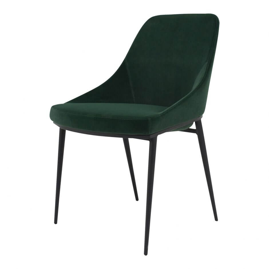 Sedona dining chair in green velvet
