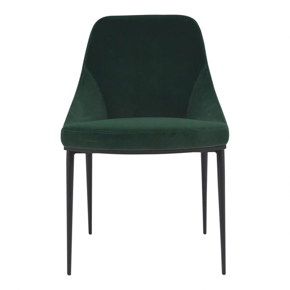 Sedona dining chair in green velvet