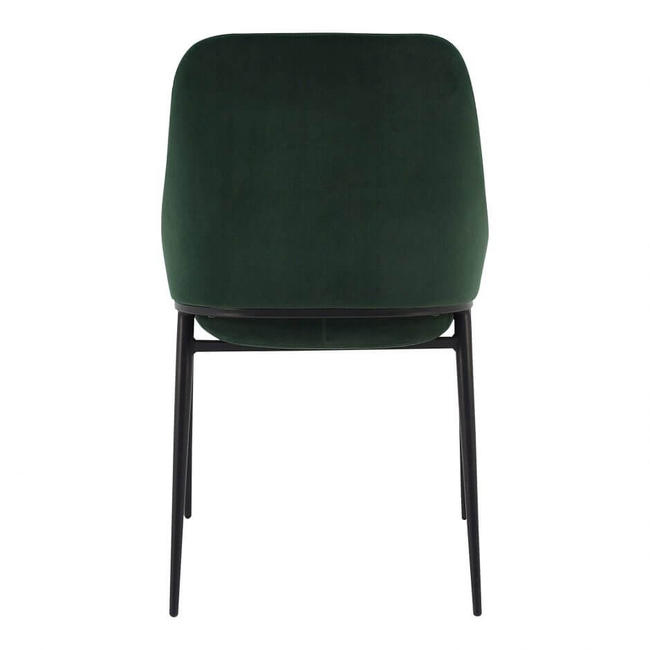 Sedona dining chair in green velvet