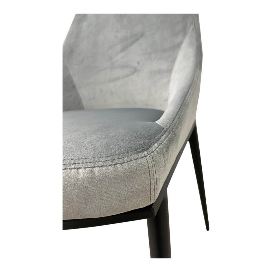 Sedona dining chair in grey velvet detail