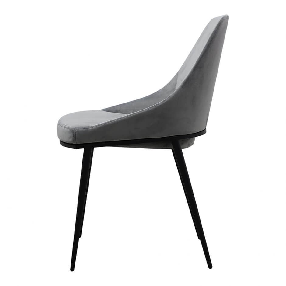 Sedona dining chair in grey velvet
