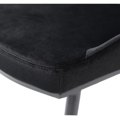 Sedona chair in shadowed black velvet detail
