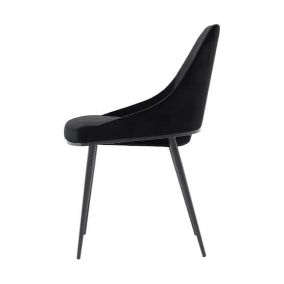 Sedona chair in shadowed black velvet side