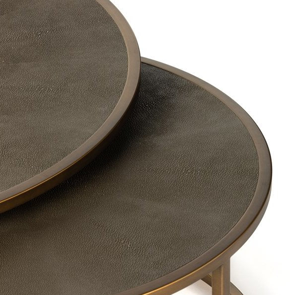 Shagreen Nesting Coffee Table: Up-Close View of the Nesting Table Tops