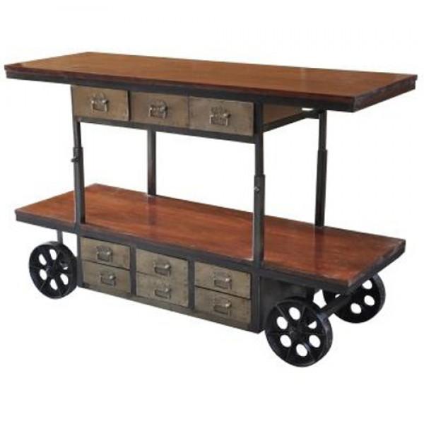 Reclaimed Wood & Iron Bar Cart - Yosemite