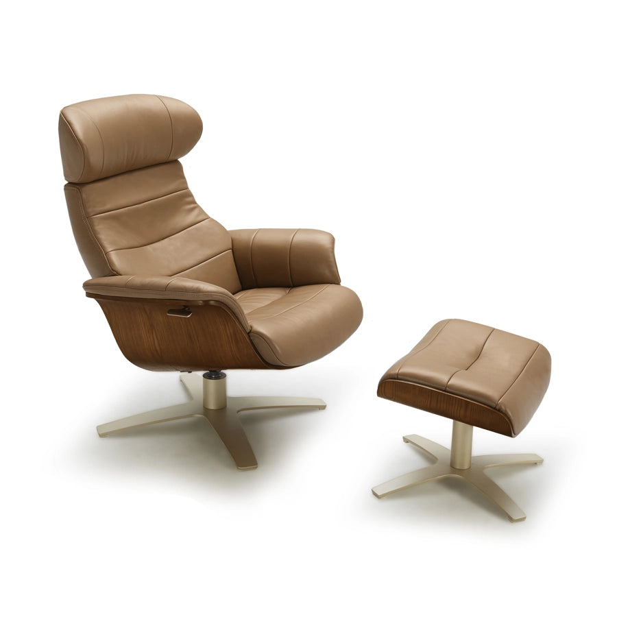 Copenhagen leather chair with ottoman - available at City Home PDX
