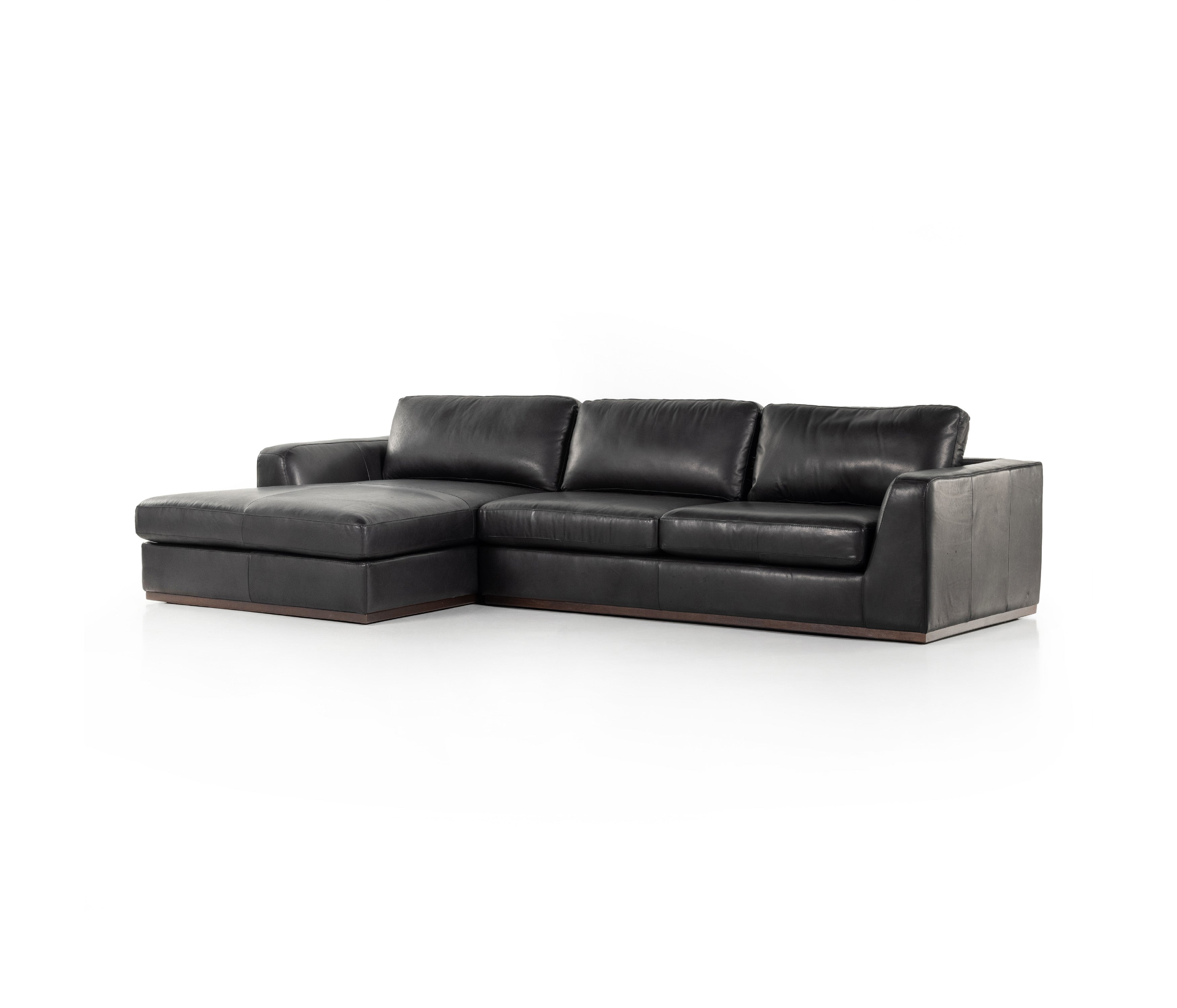 Colt Sectional in heirloom black leather