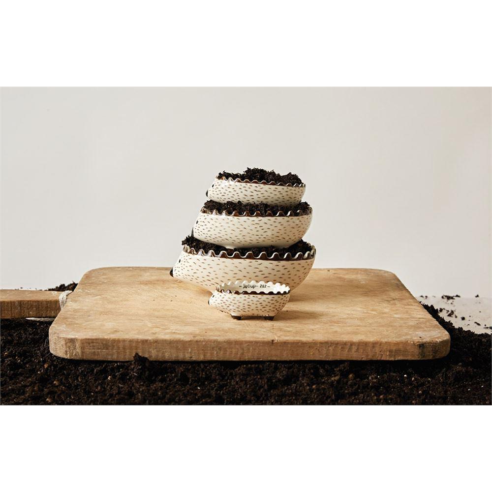 Hand-Painted Stoneware Hedgehog Measuring Cup Set - Creative Co-Op