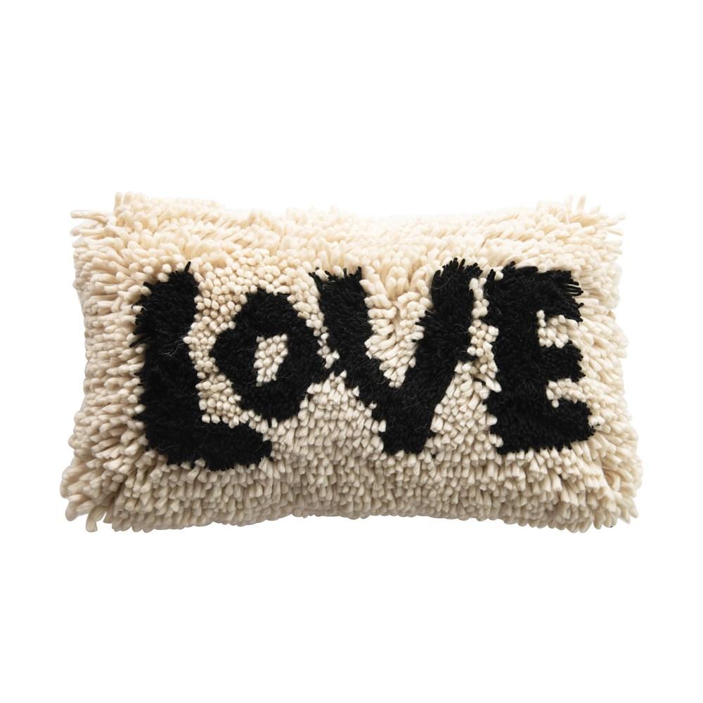 Love Wool Shag Lumbar Pillow - Creative Co-Op
