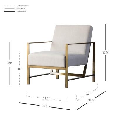 Francis Fabric and Metal Arm Chair - New Pacific Direct