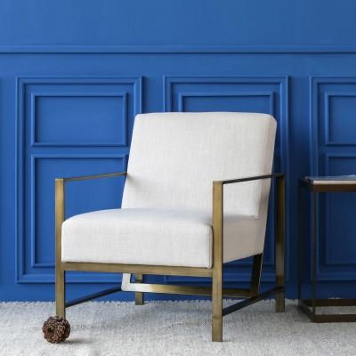 Francis Fabric and Metal Arm Chair - New Pacific Direct