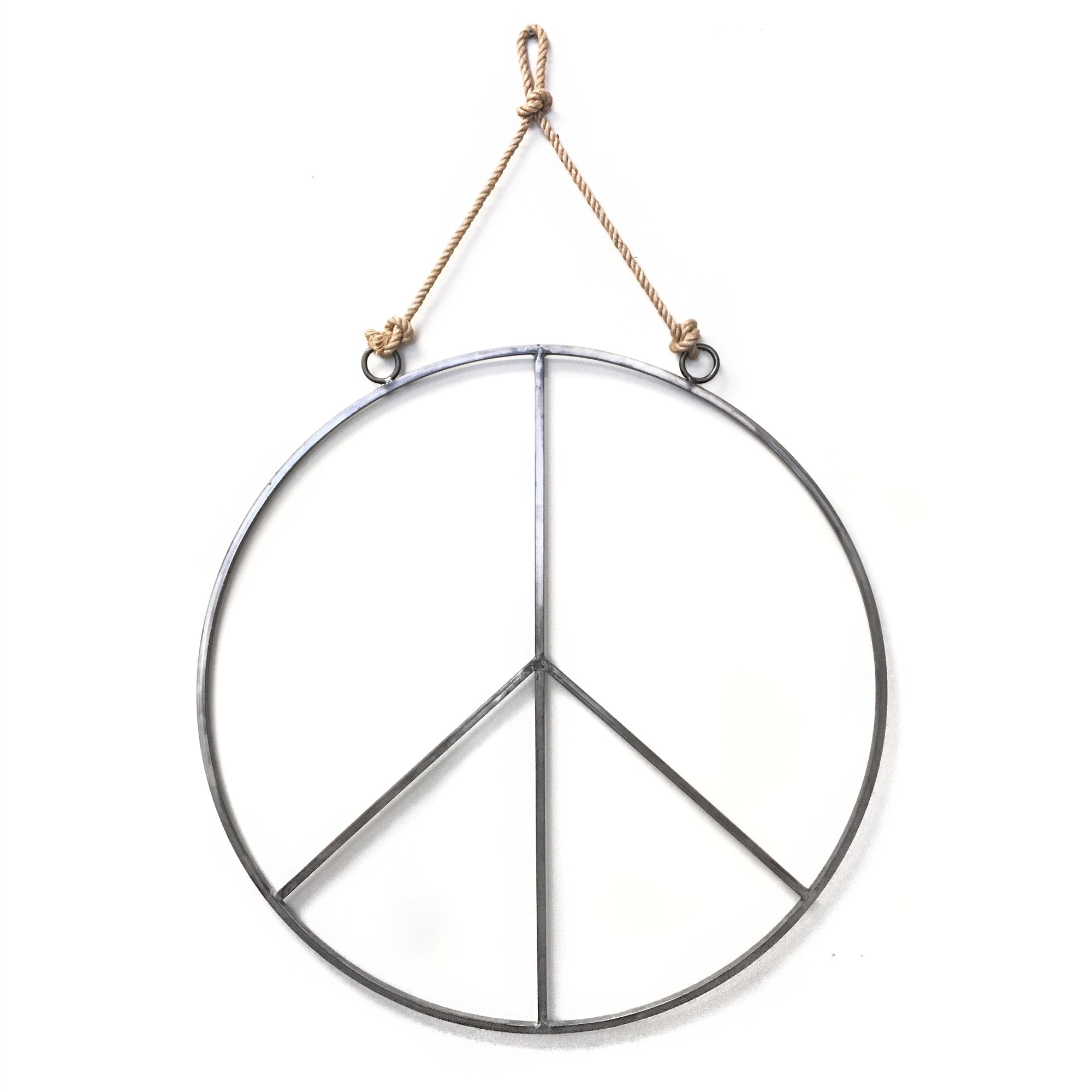 Hanging Round Metal Peace Sign - Sugarboo & Co.