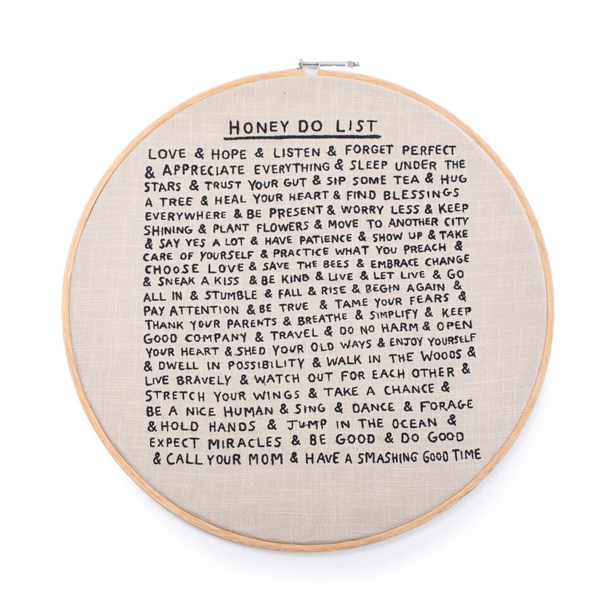 Honey Do List Embroidery Hoop - Sugarboo & Co.