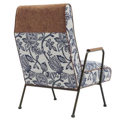 Kahlo Chair in Blue & White Floral Print - New Pacific Direct