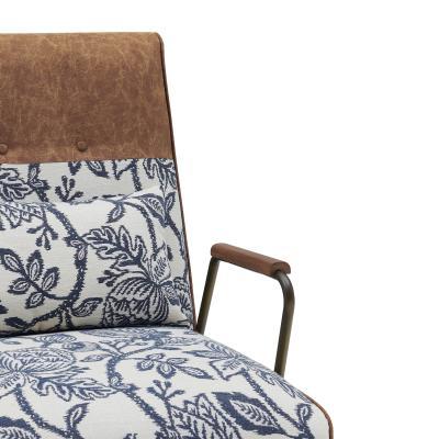 Kahlo Chair in Blue & White Floral Print - New Pacific Direct