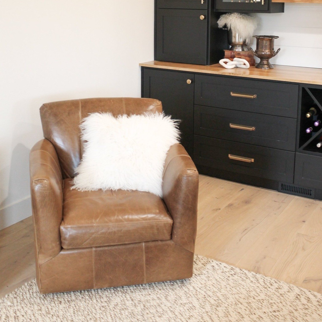 Artemis Leather Swivel Accent Chair - Jonathan Louis