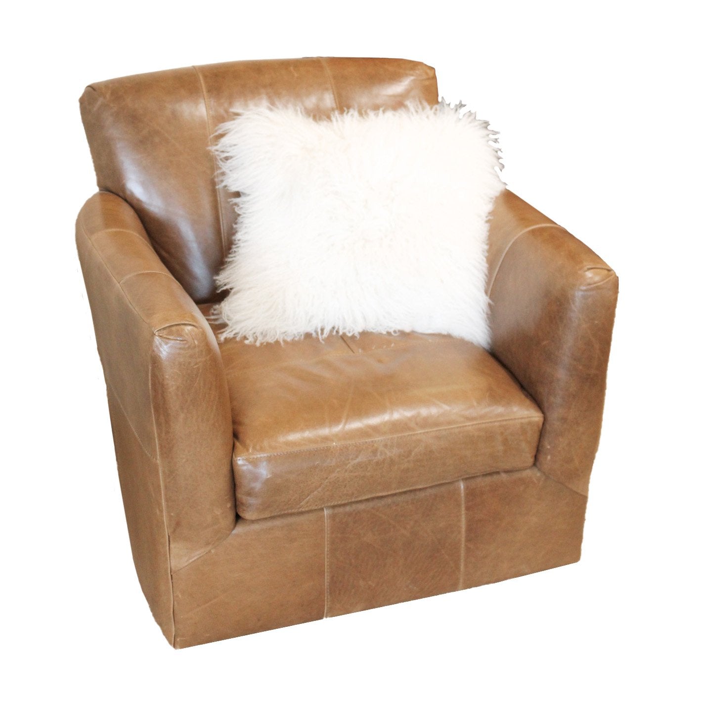 Artemis Leather Swivel Accent Chair - Jonathan Louis