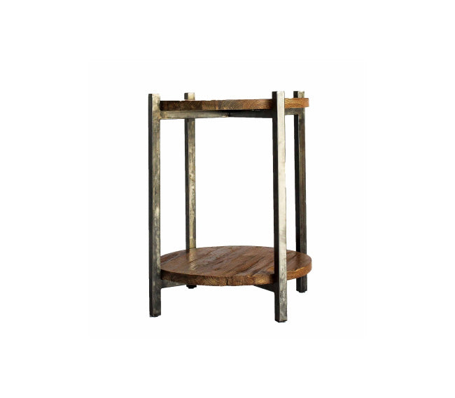 Lotta Reclaimed Teak End Table side view