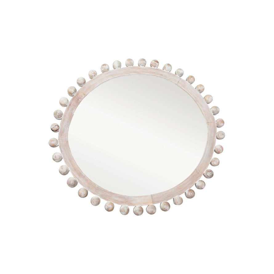 Whitewashed mango wood mirror