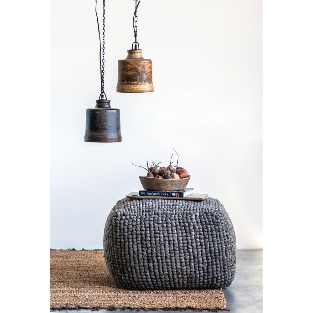 New Zealand Wool & Cotton Pouf - 2 Colors - Creative Co-Op