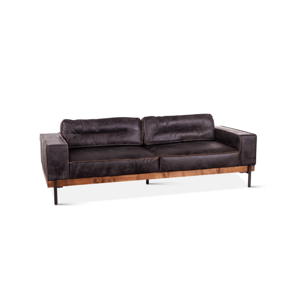 Portofino Antique Ebony Distressed Sofa- Reach Out for Current Availability