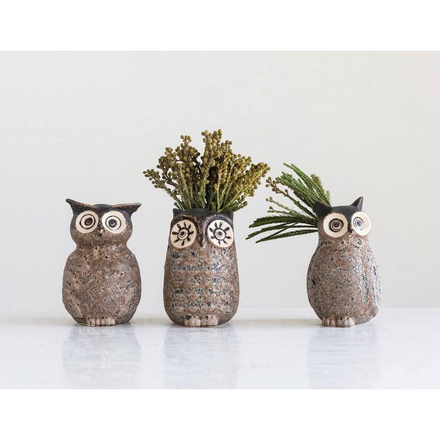 Stoneware Owl Vase - 3 Styles - Creative Co-Op