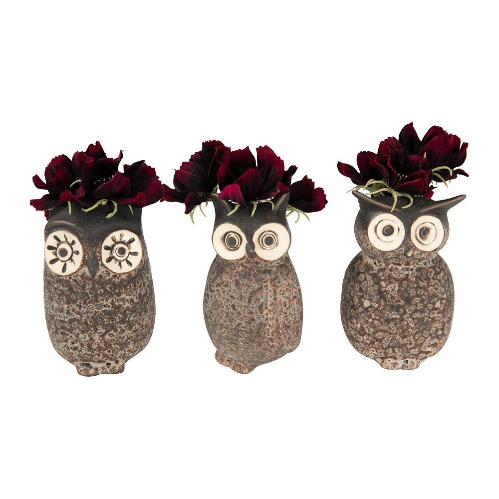 Stoneware Owl Vase - 3 Styles - Creative Co-Op