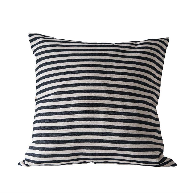 Black & White Striped Pillow - Creative Co-Op