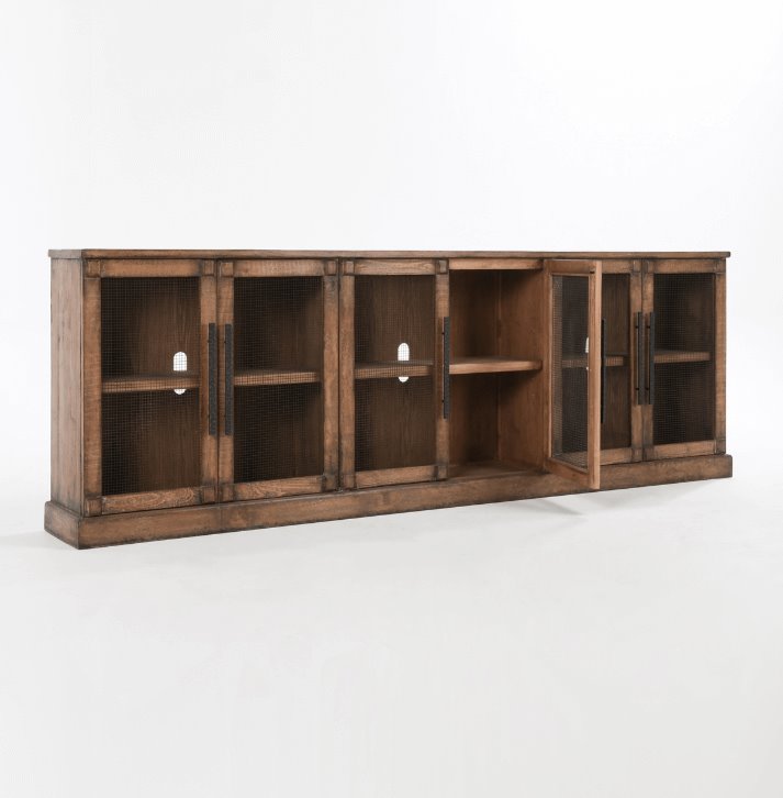 Tempe 6 door reclaimed wood sideboard door open view